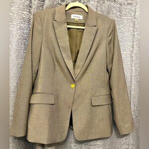 Calvin Klein Single Button Blazer in Taupe